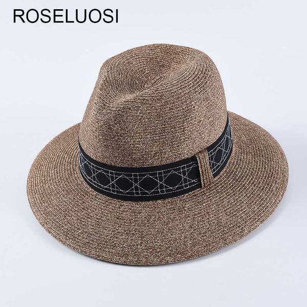 

roseluosi 2020 spring summer hats for man and women jazz hat ethnic sun hats men's panama hat chapeu feminino, Blue;gray