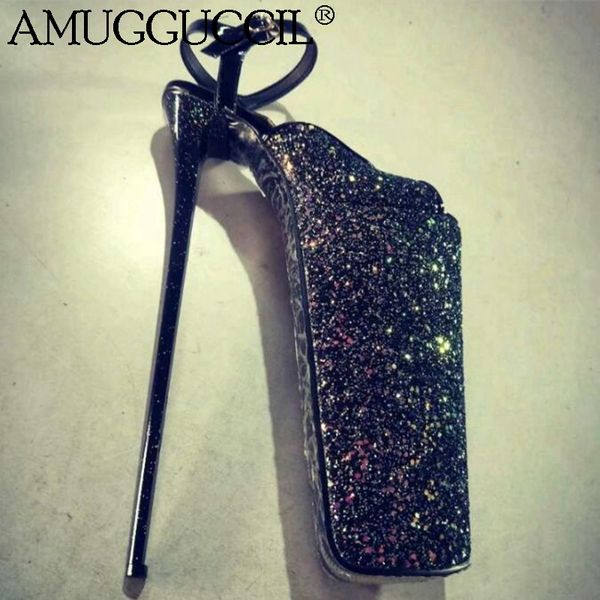 

dress shoes 2021 plus big size 33-49 black red silver lace up fashion 30cm high heel platform party summer women lady sandals l1295