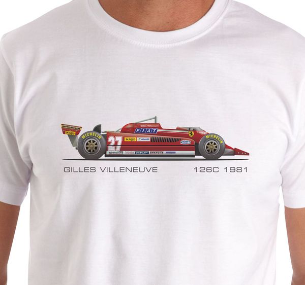 

2019 новых хлопок прохладных дизайн 3d футболки artcars gilles villeneuve 1981 126c grand prix car вдохновленного muscle men t shirt
