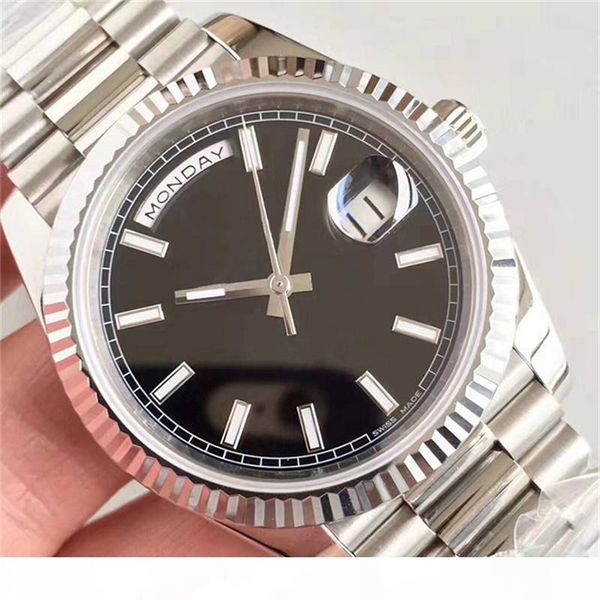 

wholesale watch day daite mechanical automatic double calendar 41mm mens watches stainless steel bezel strap wristwatches, Slivery;brown