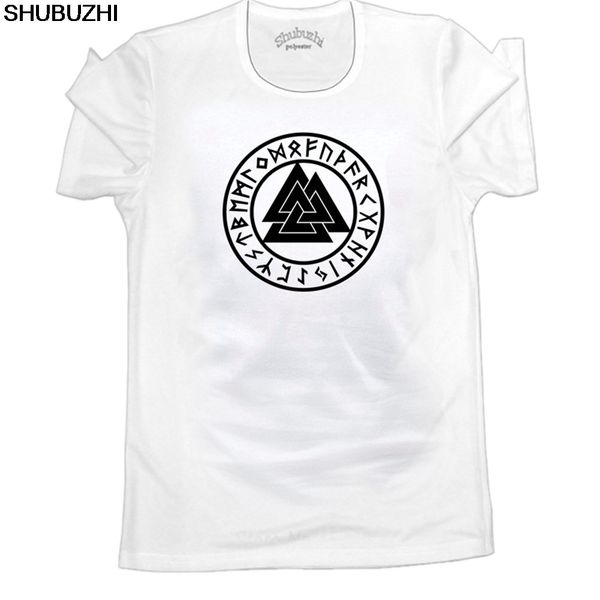 

summer short sleeves cotton t-shirt valknut symbol t-shirt viking norse occult wicca graphic tee euro size
