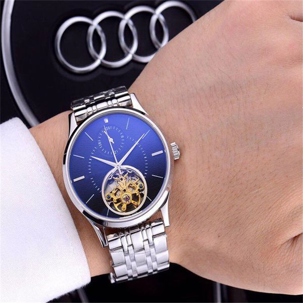 

2020 new luxury fashion mens watch watches 41mm dial plate imported fully automatic mechanical movement stainless steel strap man watches, Slivery;brown