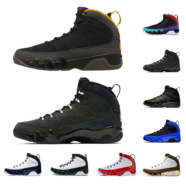 

university gold 9 9s men basketball shoes racer blue unc gym red bred space jam retro black mens ttrainers sports sneakers