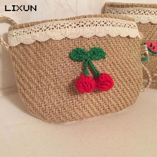 

2020 new women knitting fashion mini crossbody bags kids beach straw handbag baby shoulder messenger bags bolsa