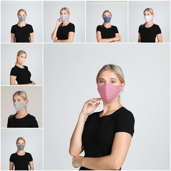 

anti haze respirator dustproof mascarilla reuseable cloth face mask cotton four seasons dot lattice personality sunscreen 4 5wha d2
