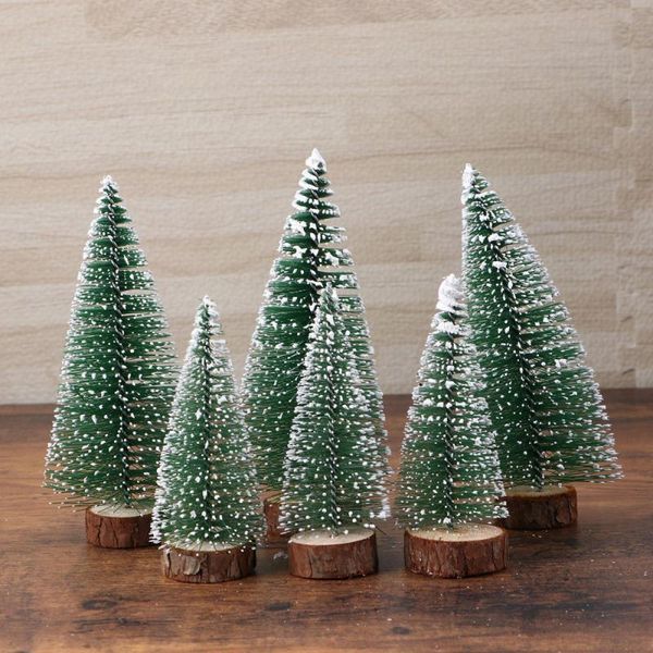 

6pcs mini christmas tree portable safe delicate deskdecor white cedar ornament christmas ornament for home