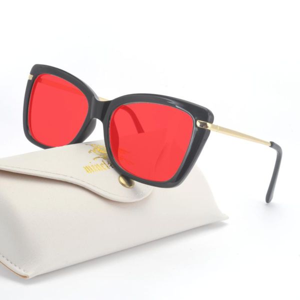 

sunglasses custom women small cat eyewear red orange 2021 party hip hop men vintage candy colors uv400 fml, White;black