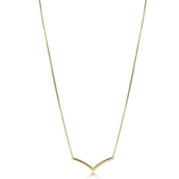 NOVO 100% prata esterlina 925 colar de brilhantes desejo brilho Colar Collier Esperança ouro Fit original jóias de Moda 367803 presente