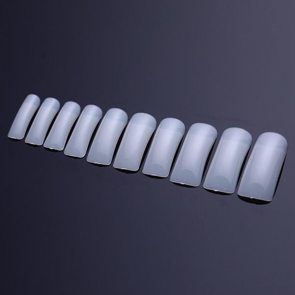 

100pcs/box natural transparent french false nails unas falsas half sticker fake nail artificial fake nails diy nail art tools false nails, Red;gold