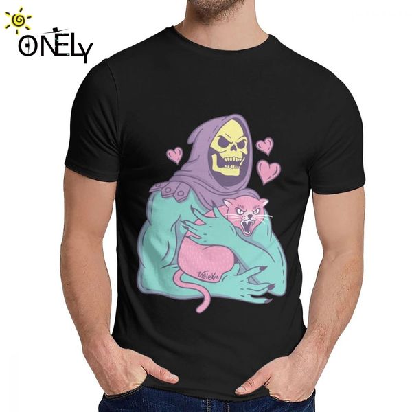 

picture custom skeletor cat tee shirt for male soft natural cotton t shirt o-neck