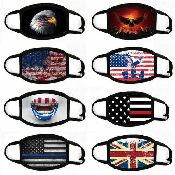 

американский флаг tie-dye маска для лица маски пыле- и многоразово # 677, Black