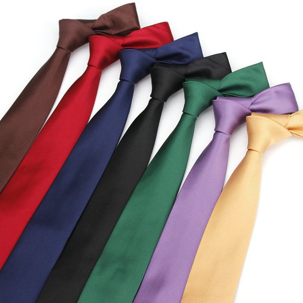 

man skinny ties polyester silk narrow 6cm solid color neck tie men's woven wedding party gravatas slim neckwear accessories, Blue;purple
