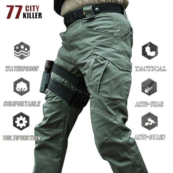 Calças táticas Homens Cidade À Prova D 'Água Swat Combate Army Calças Mens Multi-Pockets Wear-Resistive-Resistente Plus Size S-5XL