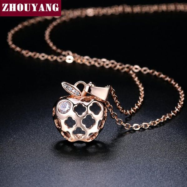 

zhouyang delicate hollow out apple shape rosegold color pendant necklace fashion jewelry zyn619 zyn620 zyn621 zyn622, Silver