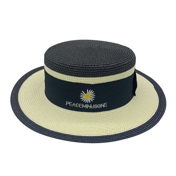 

brand women's sun hat daisy embroidery letters hand made women straw cap beach big brim hat casual glris summer visor cap, Blue;gray