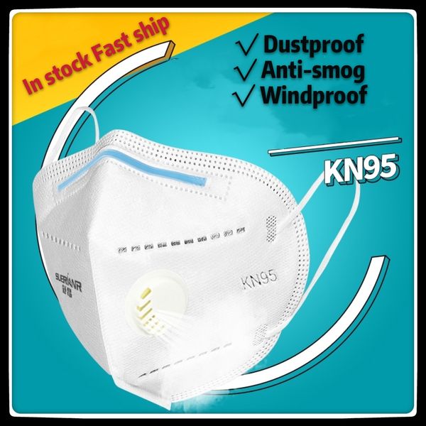 

Kn95 mask with breathing valve, breathable, dust-proof and anti-fog PM2.5 disposable mask, five-layer filter rate up to 95% white mask