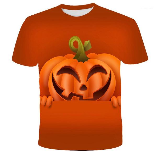 

male clothing halloween pumpkin lantern mens designer tshirt summer loose short sleeve print crew neck fashion, White;black