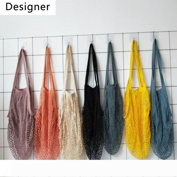 

vegetables fruits environmenta shopping hollow out handbags circulation bags large size shopper tote candy color home storage bag wy406q