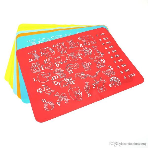 

new colorful educational mat kids silicone place alphabet animals pad size 30*40 cm multi-purpose table