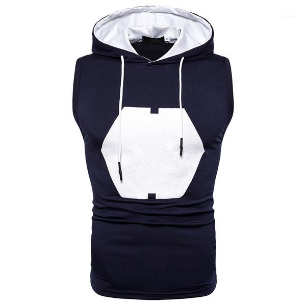 

men sleeveless fight against color hooded solid color homme clothing fashion casual apparel mens designer vest, Black;white