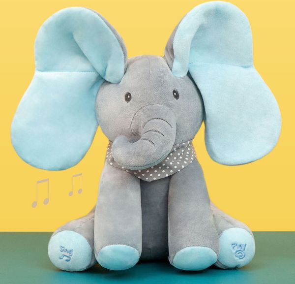 

30cm elephant stuffed plush doll electric musical toy talking singing animal play hide and seek for kids girl educational toys