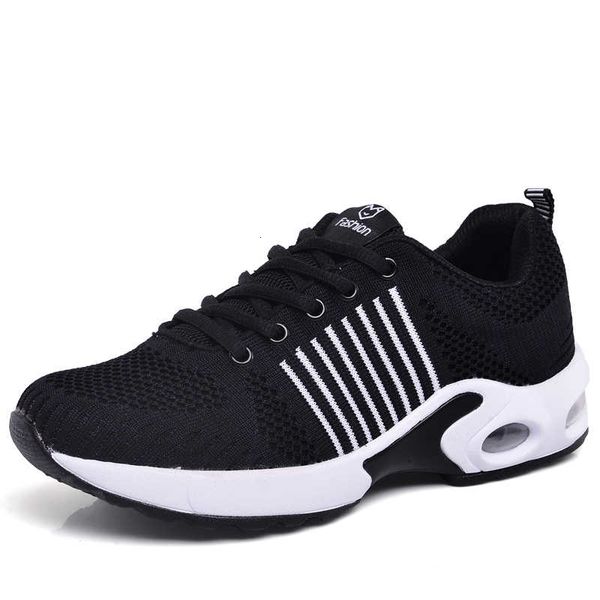 

women casual shoes fashion sneakers breathable mesh walking jogging footwear lace-up tennis shoe tenis beminino zapatillas mujer, Black