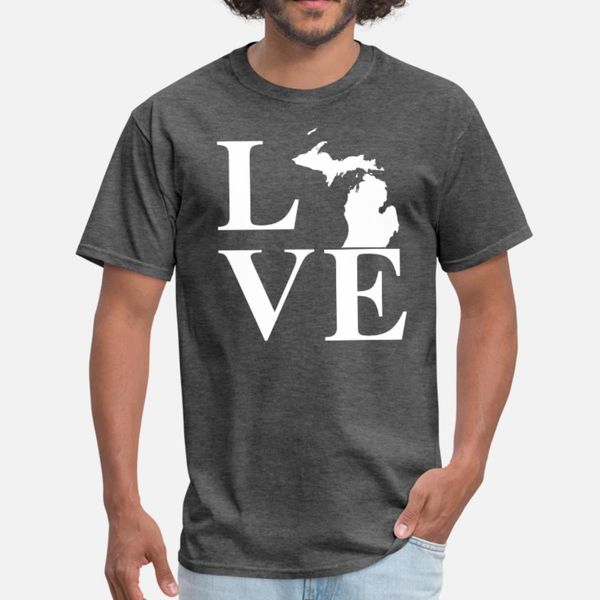 

michigan love t shirt men personalized short sleeve s-3xl normal crazy funny spring autumn normal shirt