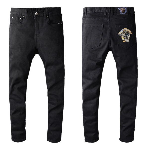 

2020 new fashion men's jeans pants motorcycle biker men washing to do the old fold men casual trousers rock revival jeans, Blue