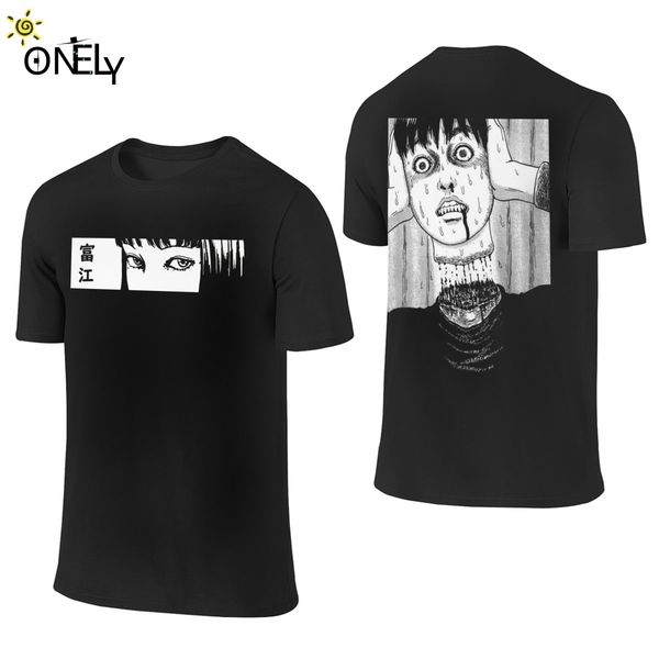 

summer man t shirt horror halloween junji ito red turtleneck comfortable anime round neck cartoon design t shirt