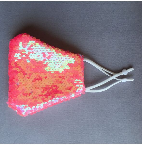 

2020 fashion red sequins mask mesh mask breathable foldable mouth masks reusable reusable anti-dust protective masks sunscreen summer