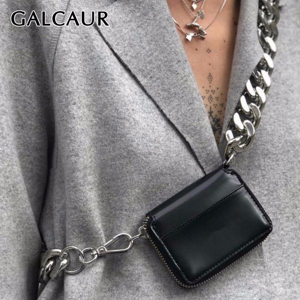 

galcaur patchwork metal chain women's bag hit color crossbody bags clothing accessories female korean spring summer fashion new, Black;brown