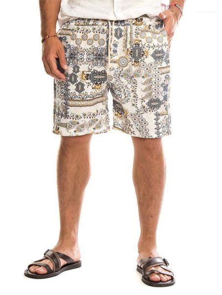 

style knee length pants casual mens clothing mens designer summer shorts pants polka dot printed beach, White;black