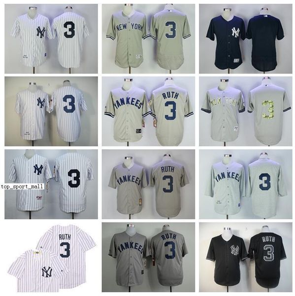 

1929 vintage retire 3 babe ruth baseball jerseys men pinstripe flexbase cool base stitched team white navy blue black grey high quality