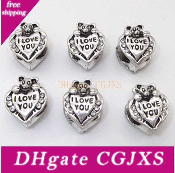 

2015 fashion zinc alloy inlay shiny rhinestone love heart pandora charms beads alloy wheels for diy making european, Black