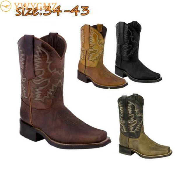 

nausk mid-calf boots low heels chaussure vintage pu leather gladiator slip on round toe shoes woman zapatos mujer sapaton545, Black