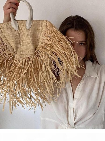 

fashion women straw bags designer brand rattan tassel handbags luxury woven shouder crossbody bags summer beach purses