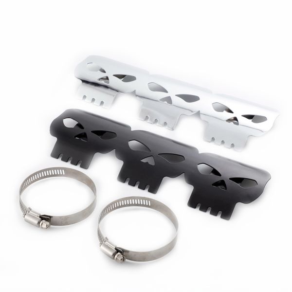 

universal motorcycle skull exhaust muffler pipe heat shield cover guard