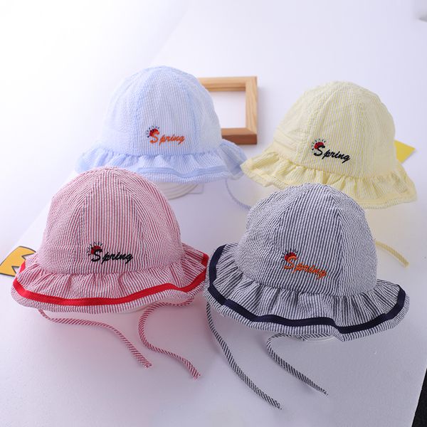 

baby hat spring and autumn thin fisherman hat, Yellow