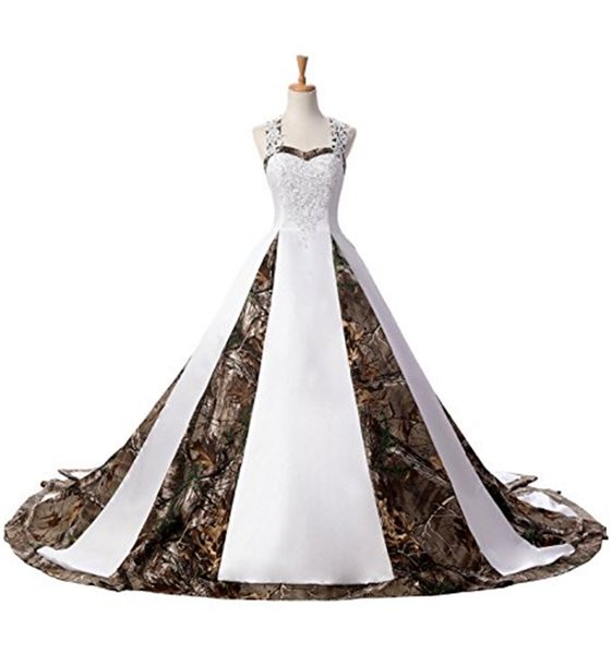

Newest A-Line Sweetheart Camo Satin Wedding Dresses 2017 Lace Up Plus Size Wedding Party Bridal Gowns BM92