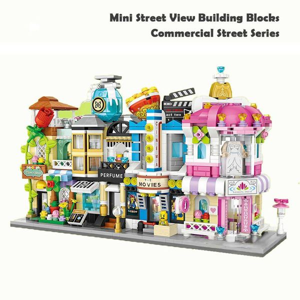 

diy дети просмотр улиц кино игрушки блоки архитектура дети кирпич подарки образовательный цветочный магазин строительство города модель bbyi