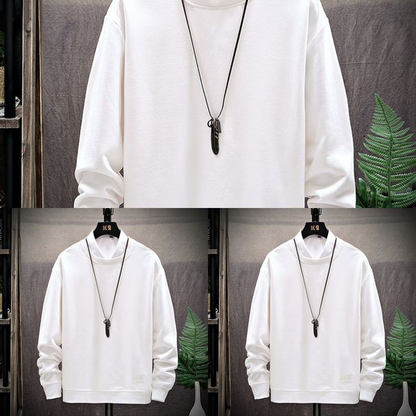 

2020 autumn new men's round neck loose solid pullover color pullover coat korean youth fashion casual sports nhcr9, Black