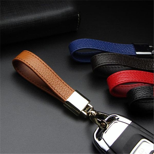 

leather car keychain for golf gti llavero moto car key ring accessories for mini cooper key rings, Silver