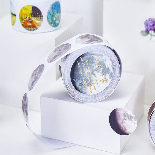 

200pcs/roll romantic sunset moon paper stickers scrapbooking flower label stickers diy diary stickers envelope seals stationery