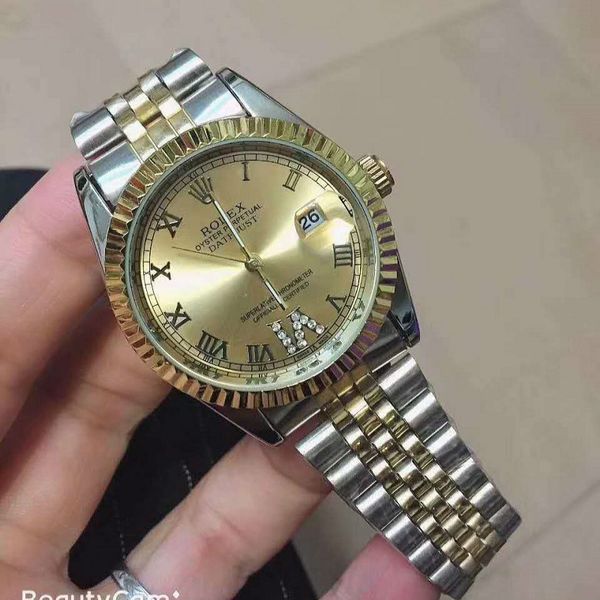 

fashion mens quartz watches classic roman numerals couple 36mm 41mm two sizes submersible watches quality women diamonddress wristwatches, Slivery;brown