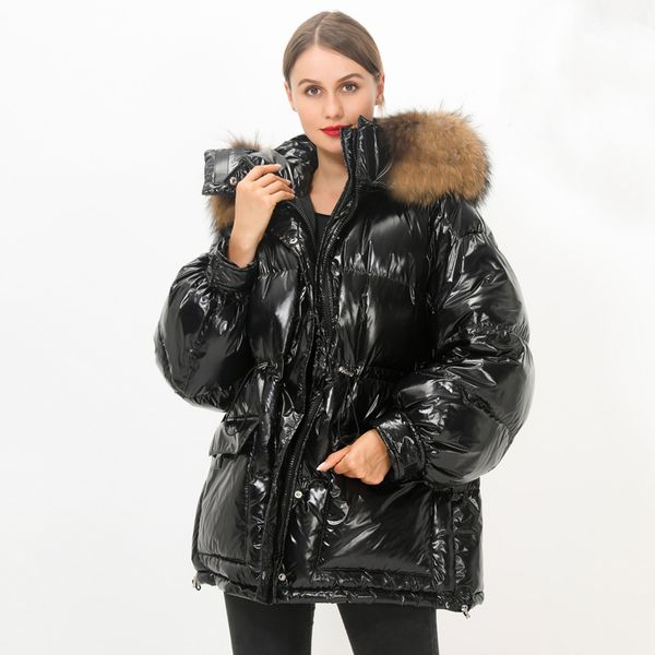 

90% White Duck Down Jacket 2020 Big Natural Raccoon Fur Hooded Winter Down Coat Women Puffer Jacket Female Long Waterproof Parka