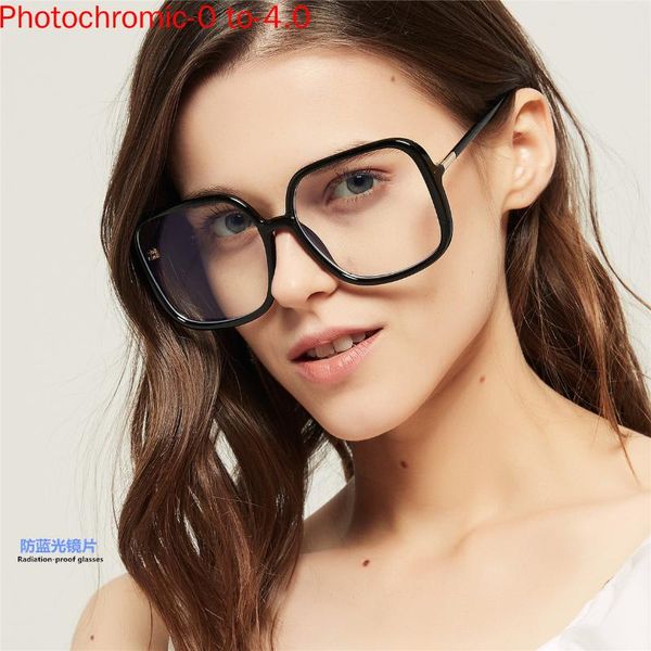 

myopia sunglasses pchromic finished men women myopia eyeglasses frame lens sun glasses eyewear with box nx, Black