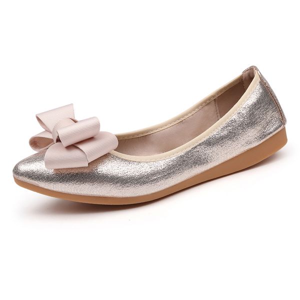 

women's flat shoes ballet flats casual shoes woman 2020 autumn spring new low butterfly-knot fashion soft plus size 34-45, Black