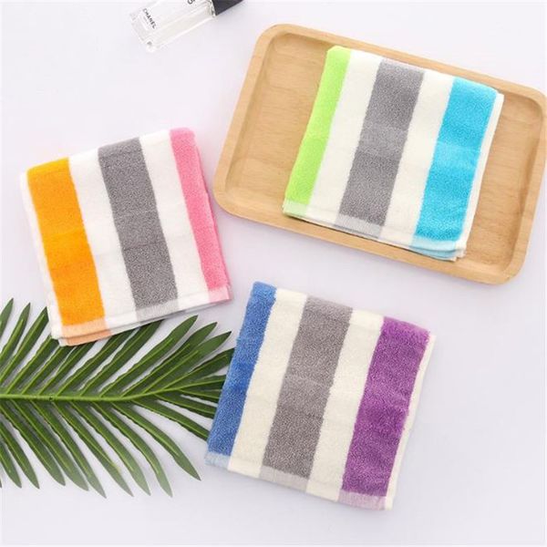 

pure cotton face towel cotton colored striped washcloth for men and women and child baby hith qualit