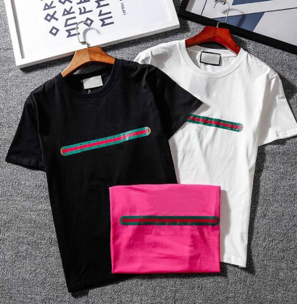 

t shirts for men women summer breathable loose shorts sleeves letters striped printed mens t shirt s to 2xl, White;black