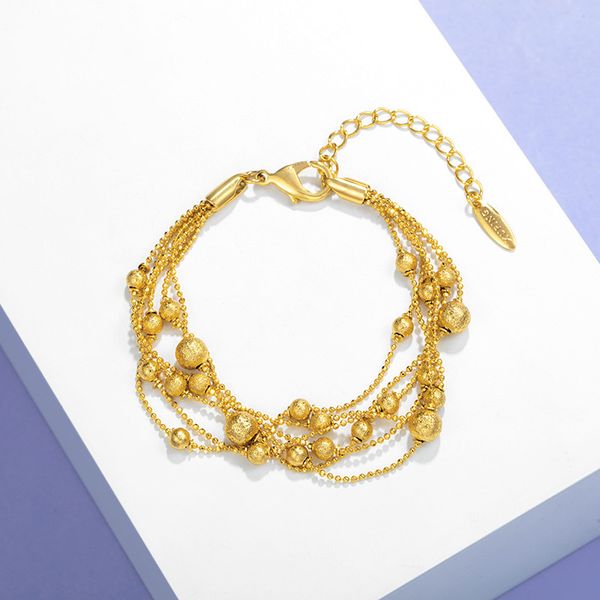 

trend jewelry fashion bracelet multilayer bead bracelet retro plated 24k gold women's jewelry, Golden;silver